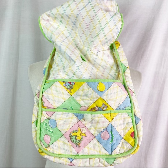 Vintage 1982 Cabbage Patch Kids Doll Quilted Diaper Bag White Pink Blue - Picture 5 of 7
